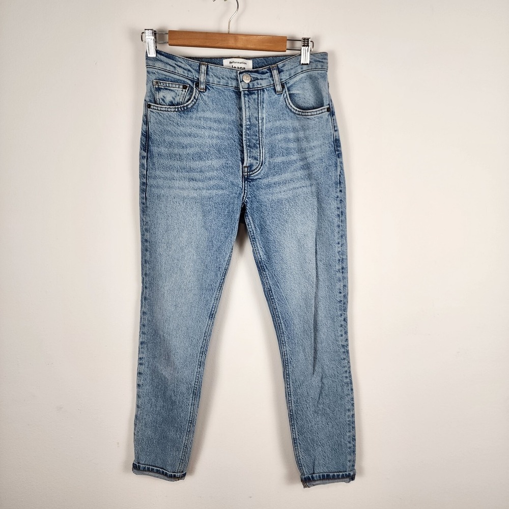 Reformation Montego Button Fly Skinny Light Wash Blue‎ Jeans Women's Size 26